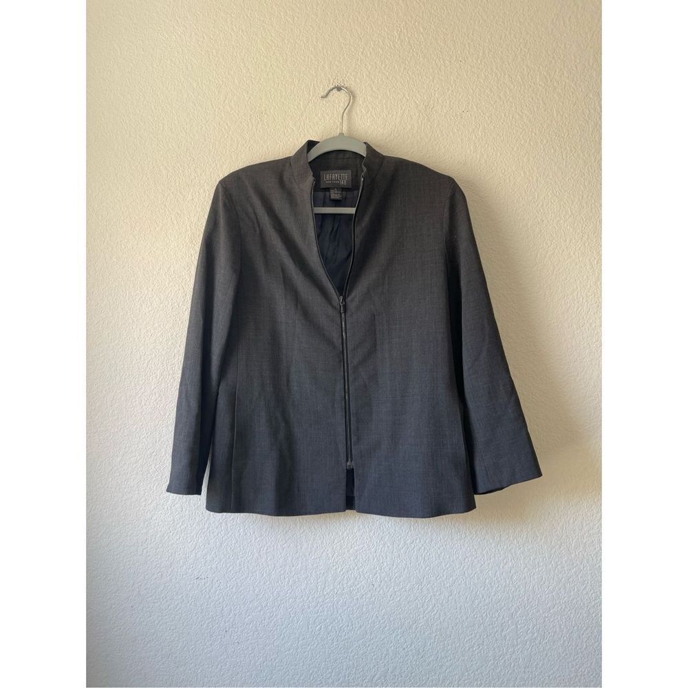 Lafayette 148 wool front zip jacket size 4
